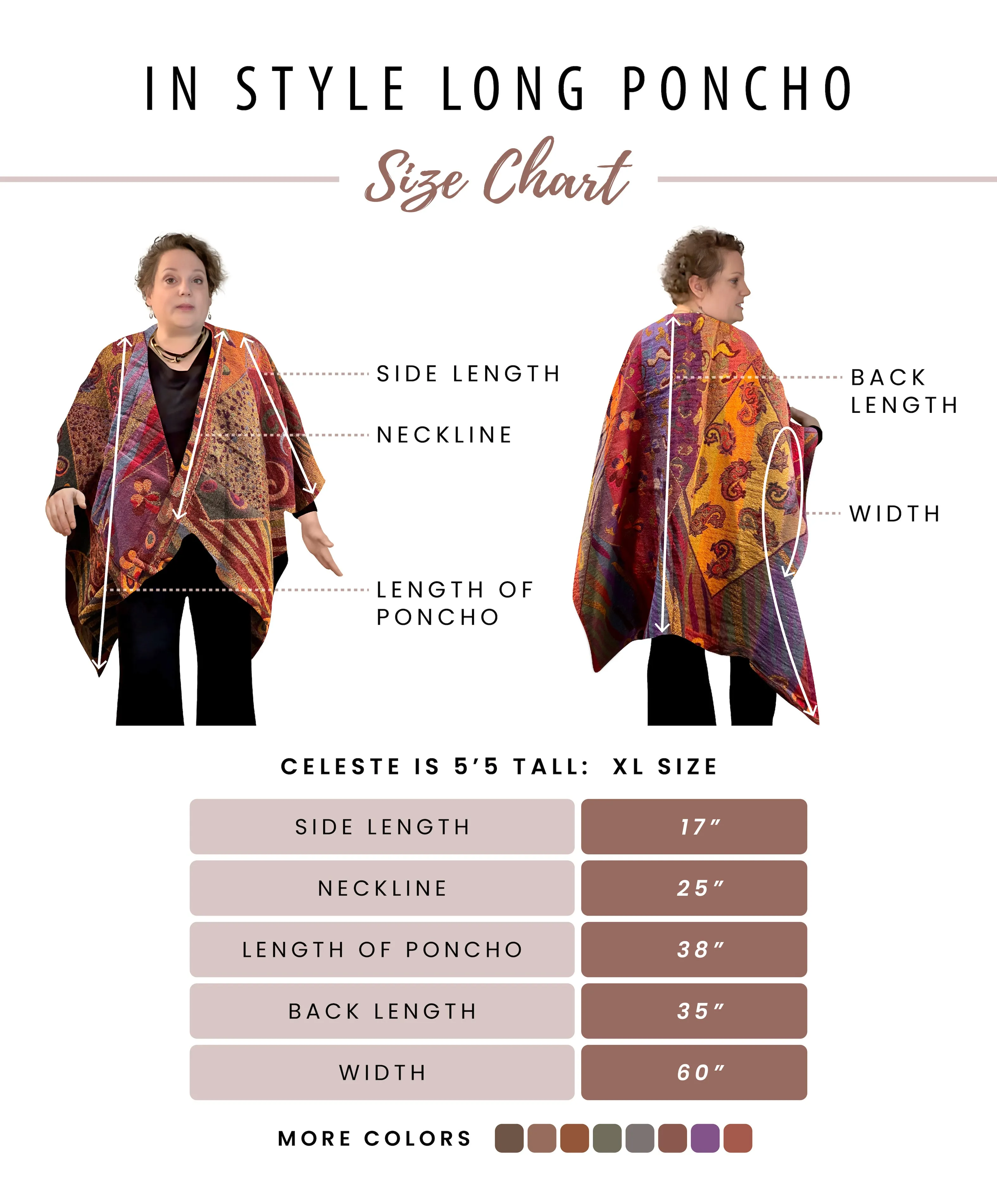 In Style Regular Poncho in Reversible Plum colors   Free Bag