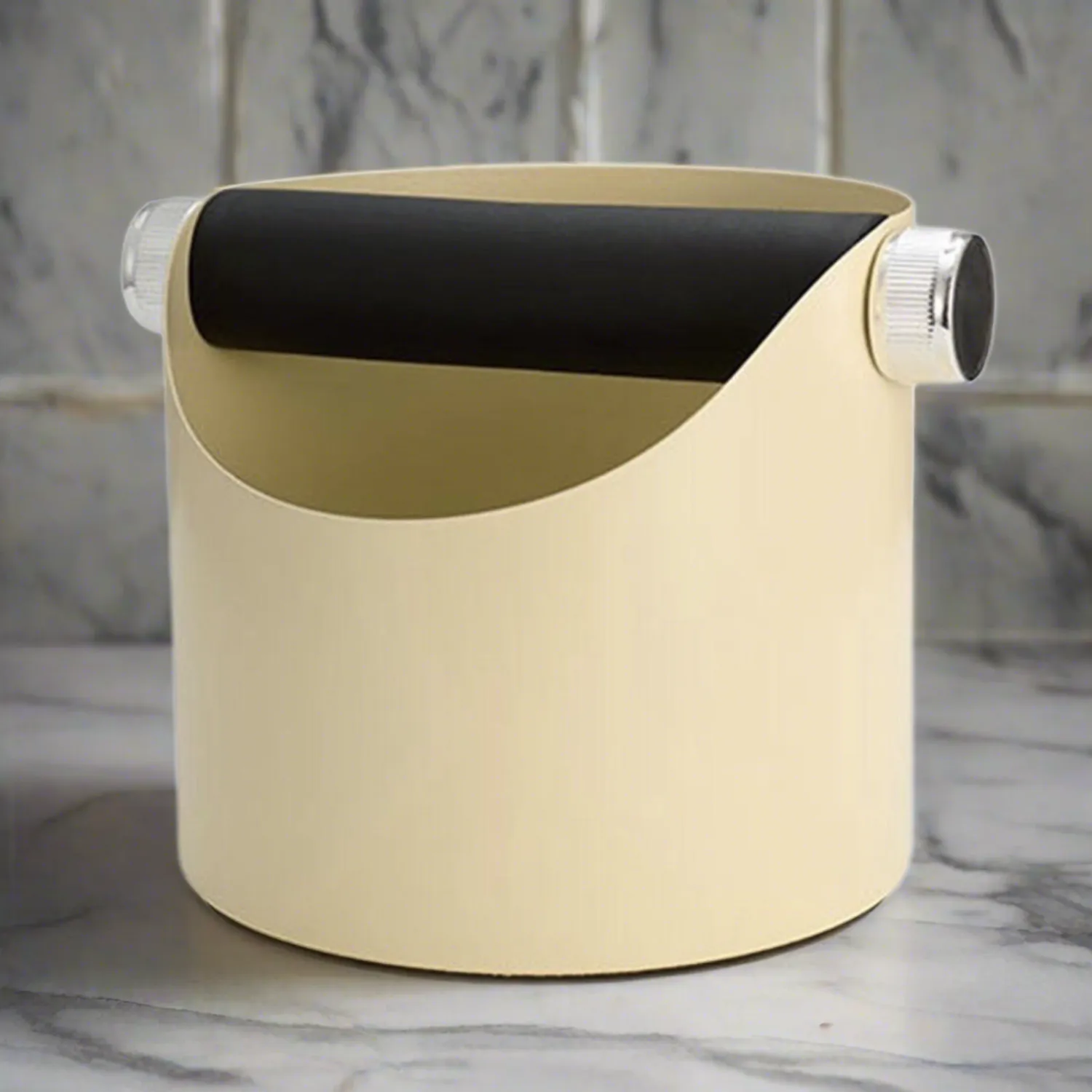 I.XXI Knock Box with Nonslip Base, Cream