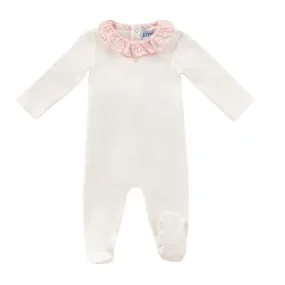 Kipp Baby Pink Gingham Ruffle Collar Romper
