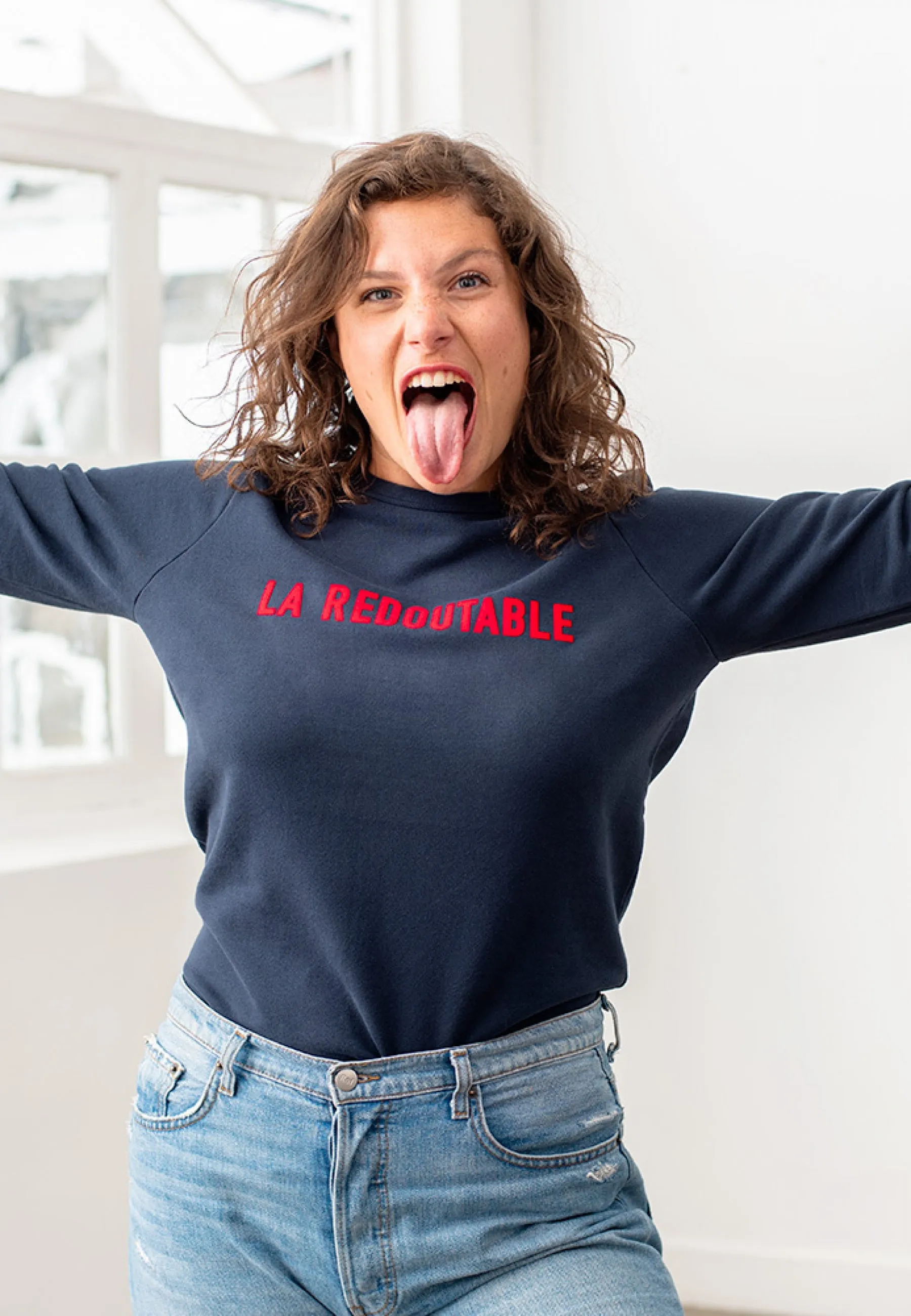 La Cassandre Marine - Sweat-Shirt Floqué En Coton