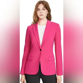 Lapel One Button Pink Blazer Blazer