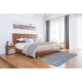Large Grey Shaggy Rug 200x140cm Polyester Foam Non-Slip