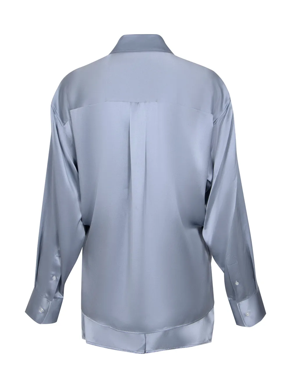 Logo Detailed Button Up Boxer Short Romper In Silk (Dark Iris)