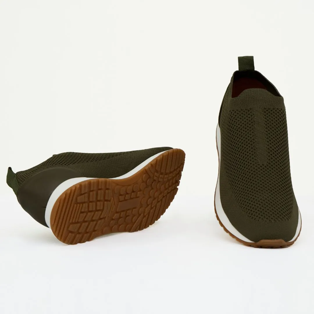 Madasat Men Khaki Slip On Knit Shoes - 881 |