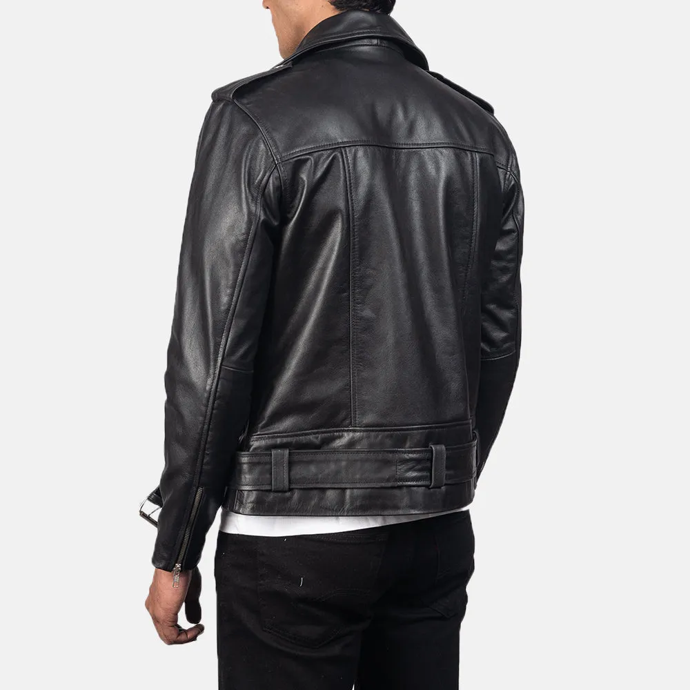 Marshal Black Leather Biker Jacket