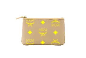 MCM Color Splash Leather Key Ring Zip Wallet