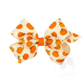 Medium Harvest-themed Printed Grosgrain Hair Bow