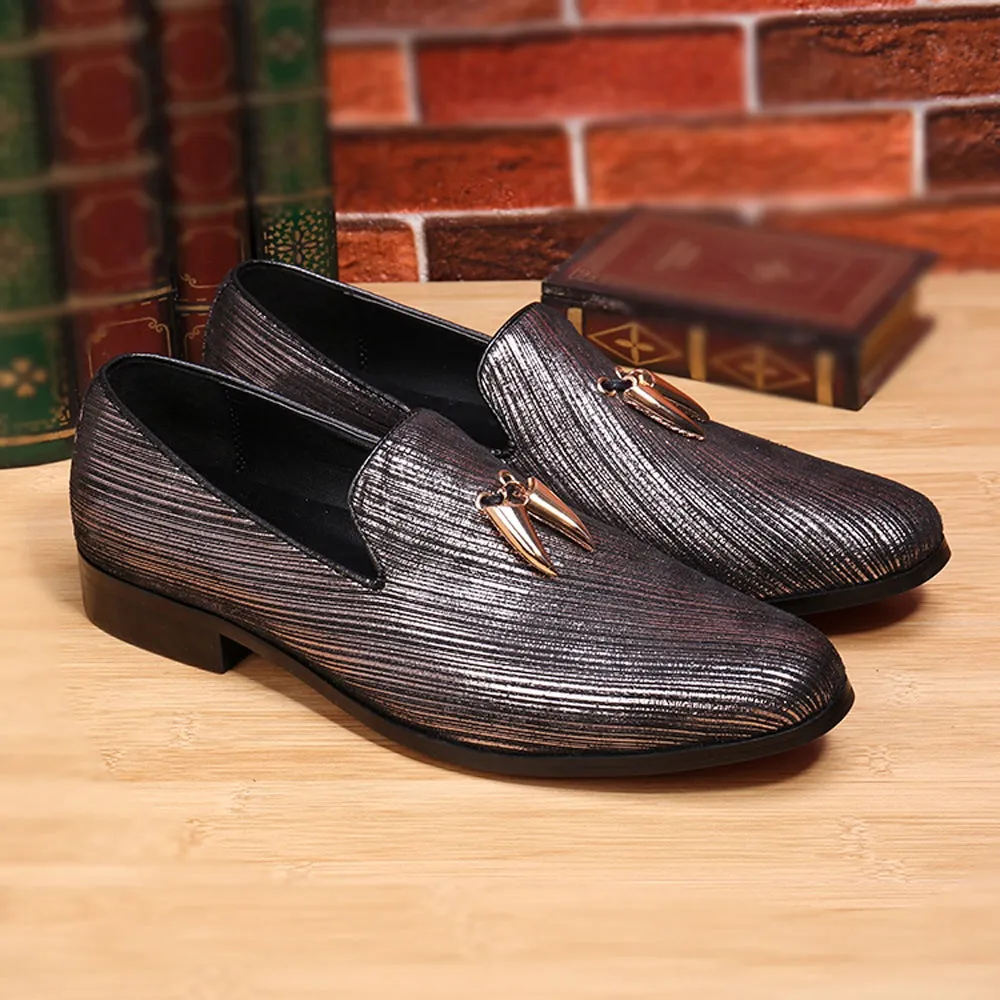 Mens Low Top 3cm Heel Oxfords with Decoration