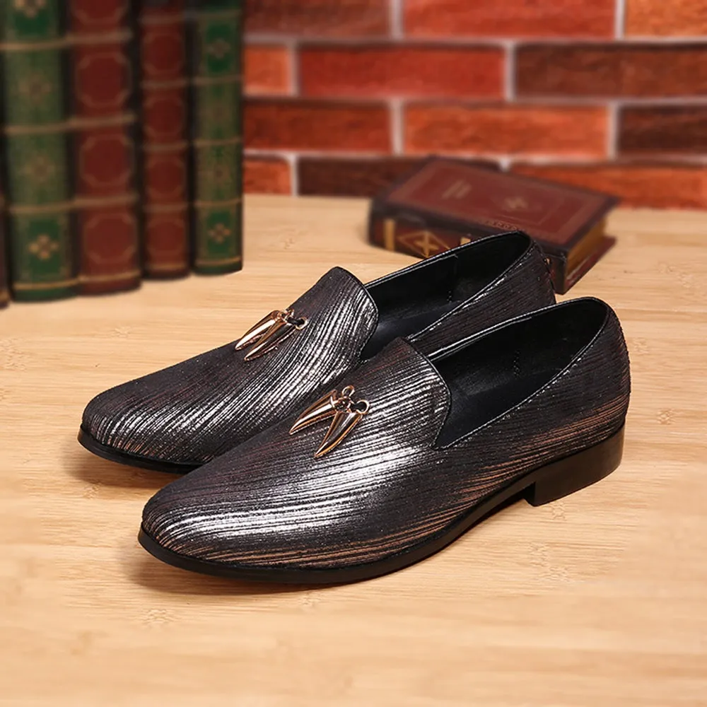 Mens Low Top 3cm Heel Oxfords with Decoration