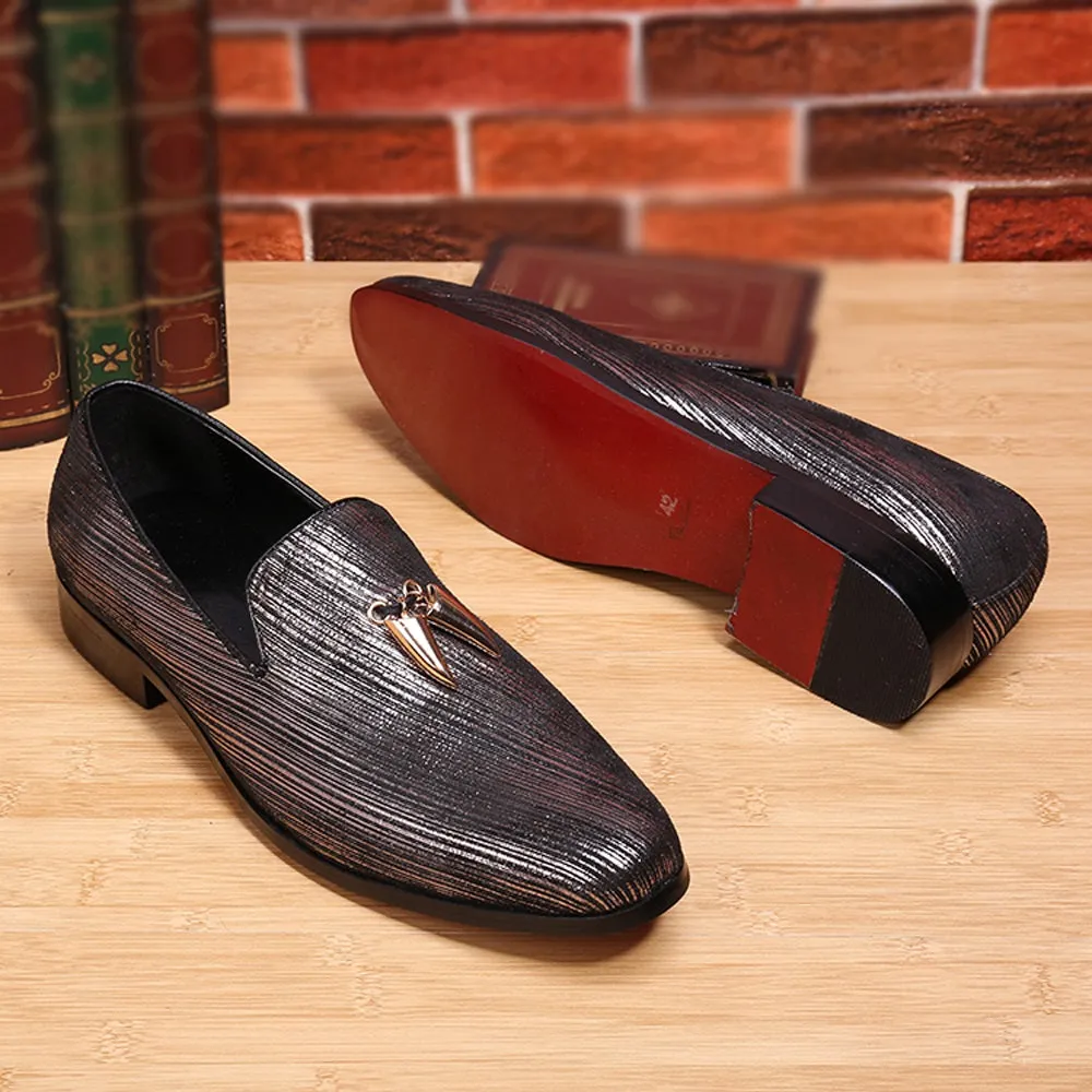 Mens Low Top 3cm Heel Oxfords with Decoration