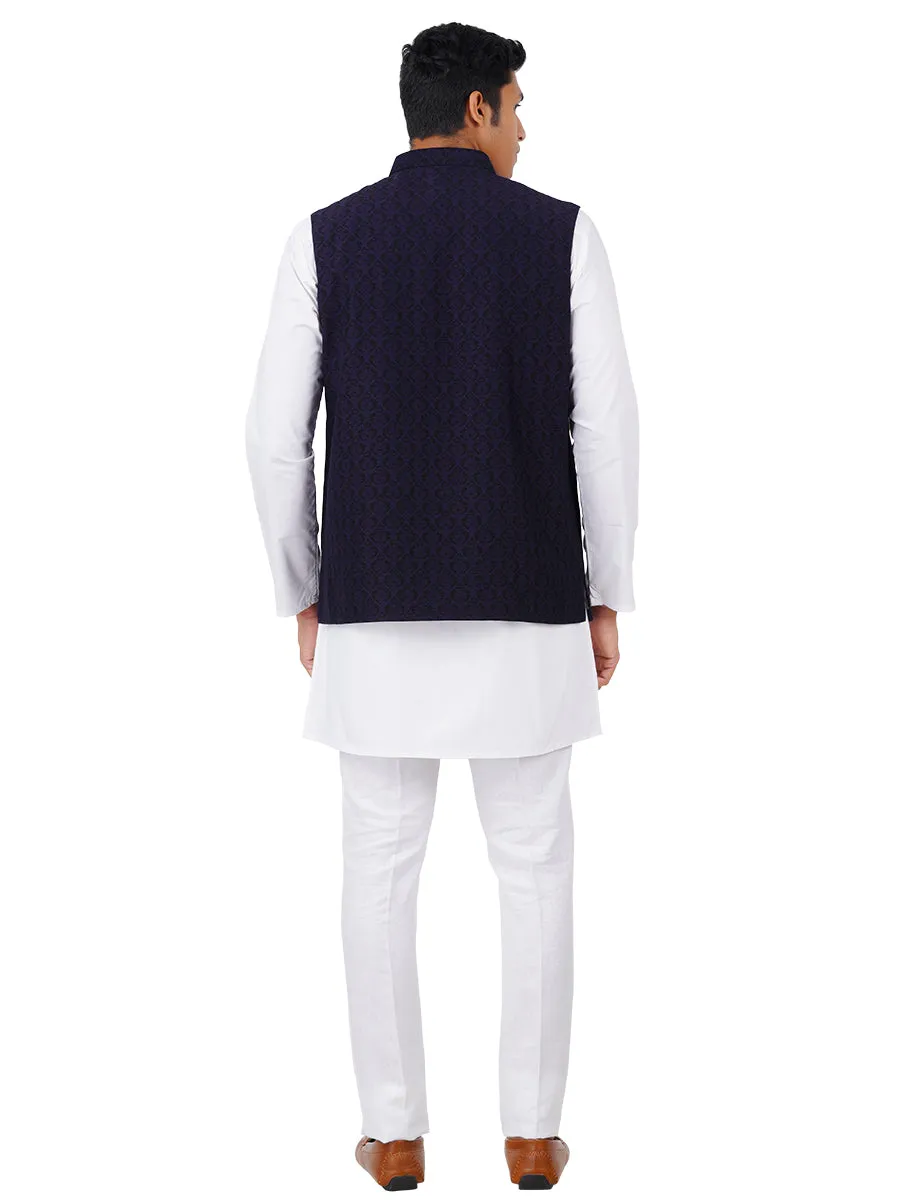 Mens Nehru Jacket Navy JB3