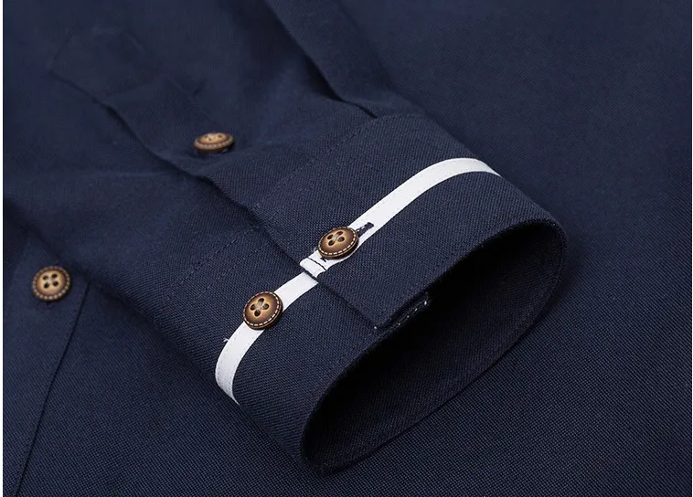 Men's Stand-up Collar Long-sleeved Shirt Youth Business Casual  Shirt