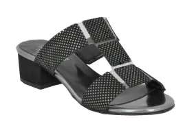 Mid Heel Slip On Open Toe Mule Sandal