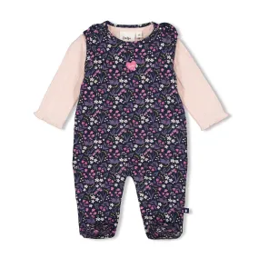 MIDNIGHT FLOWERS	2-Piece Allover Print Footed  Romper