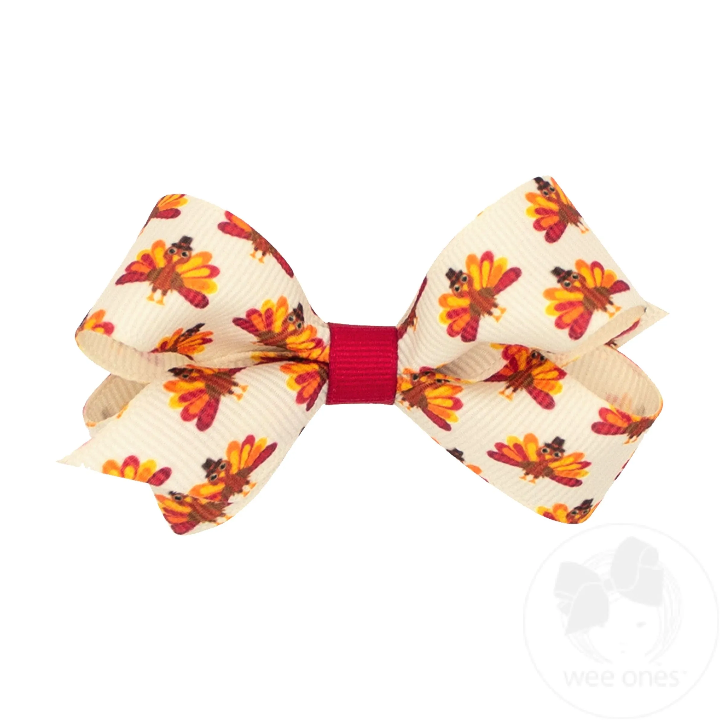 Mini Harvest-themed Printed Grosgrain Hair Bow