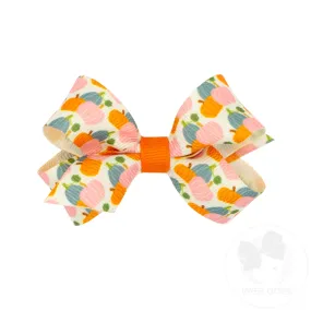 Mini Harvest-themed Printed Grosgrain Hair Bow