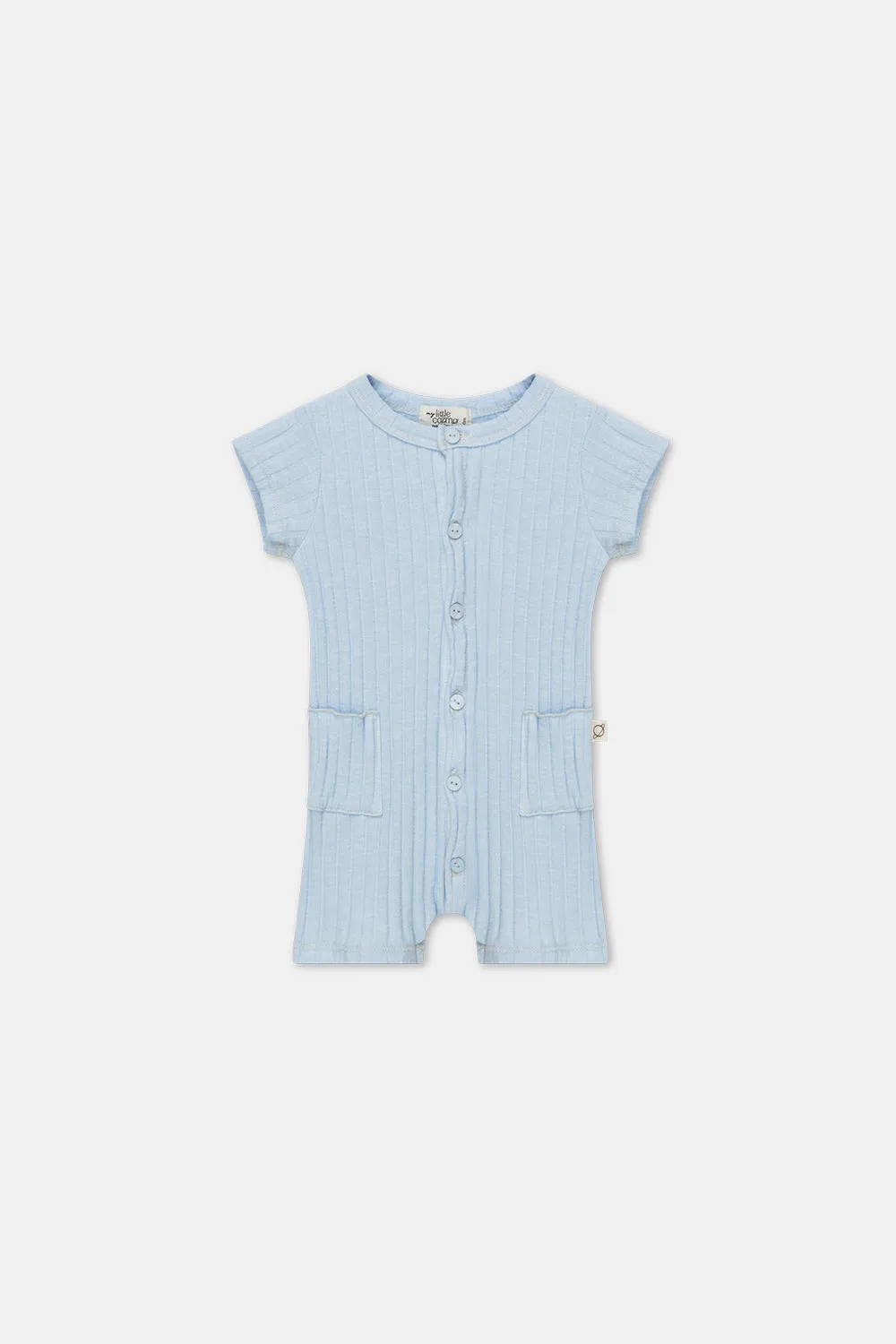 MY LITTLE COZMO SLUB BLUE GABRIEL ROMPER