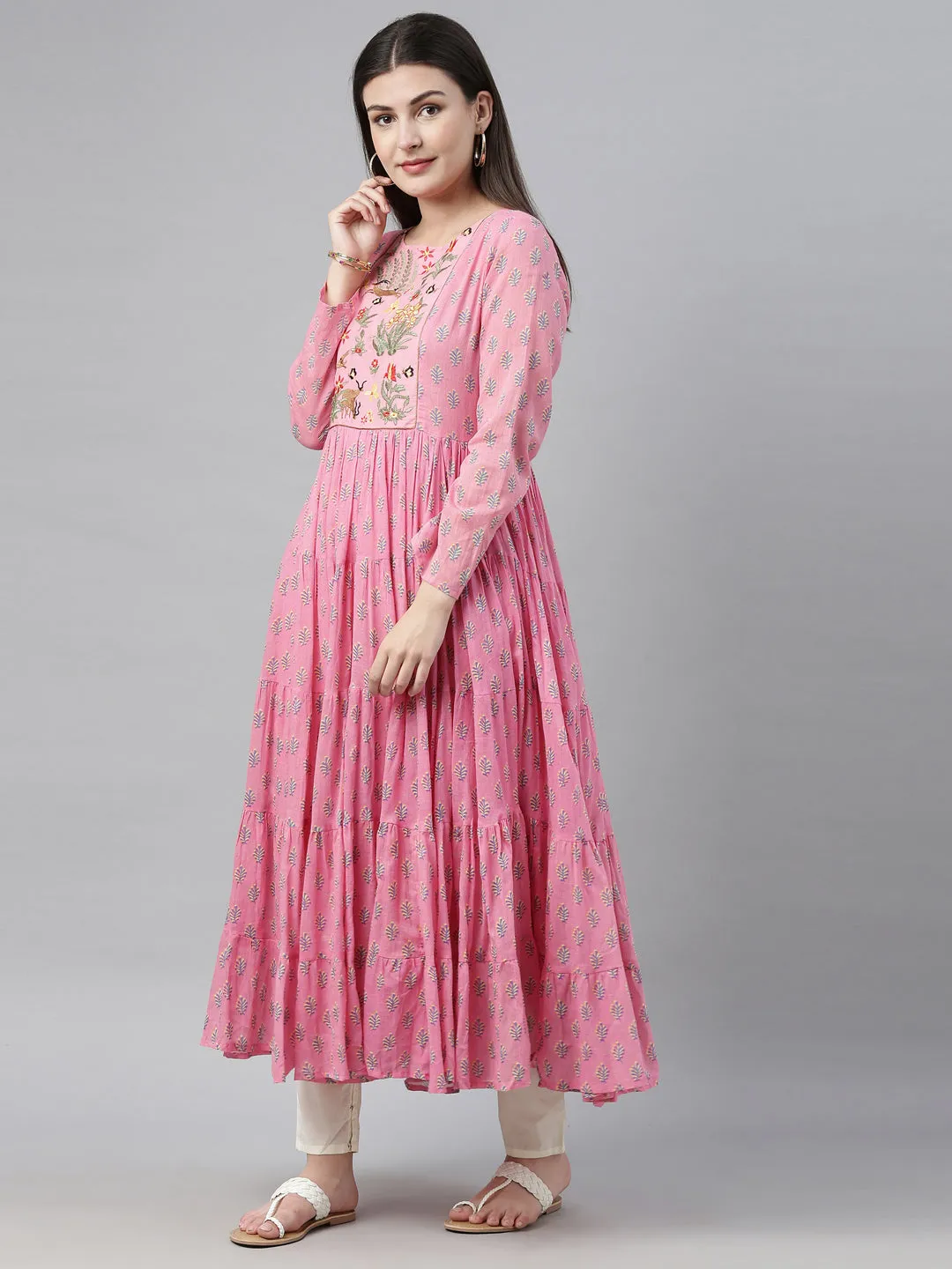 Neeru's Pink Colour Cotton Fabric Tunic "48"
