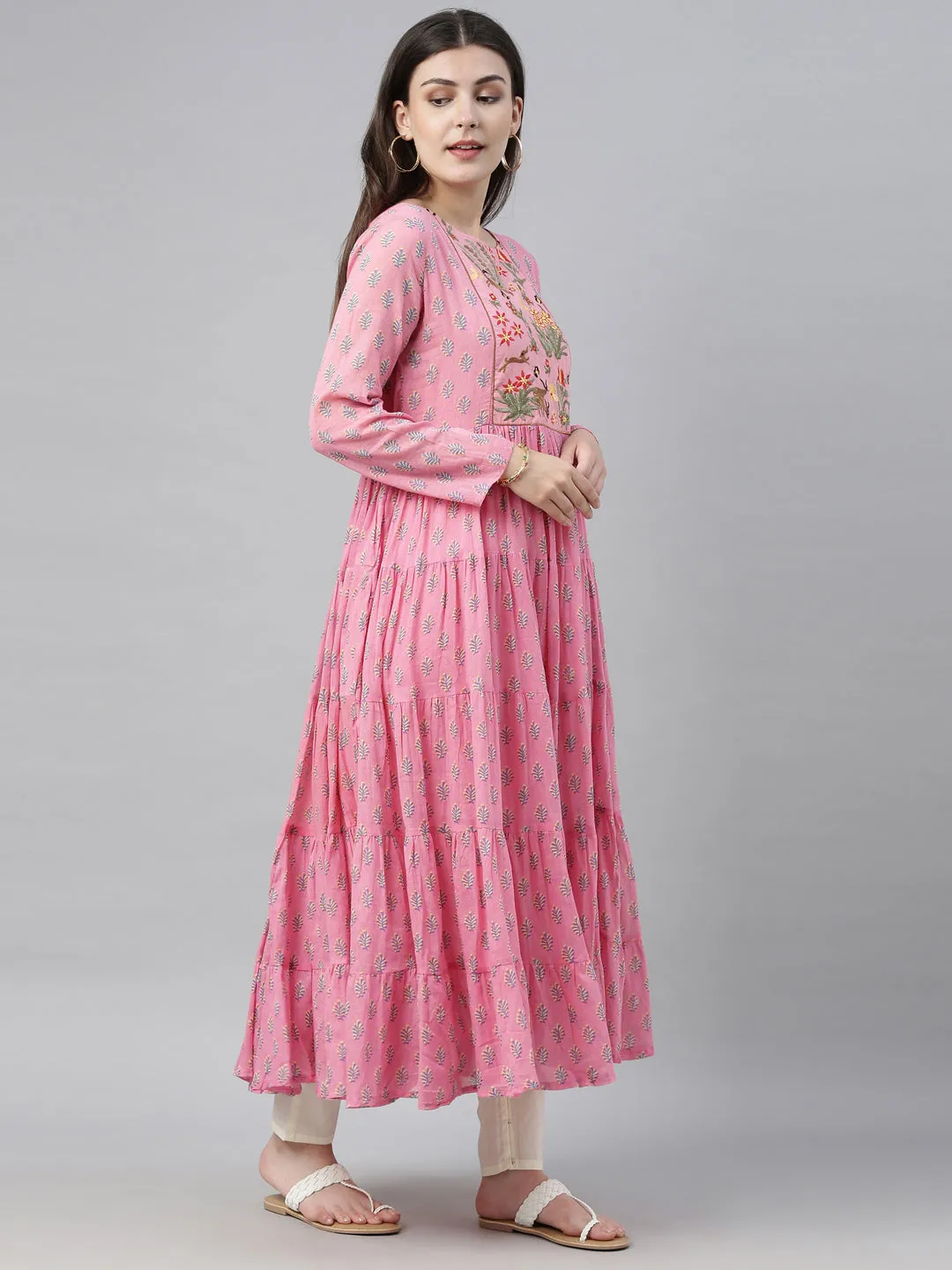 Neeru's Pink Colour Cotton Fabric Tunic "48"