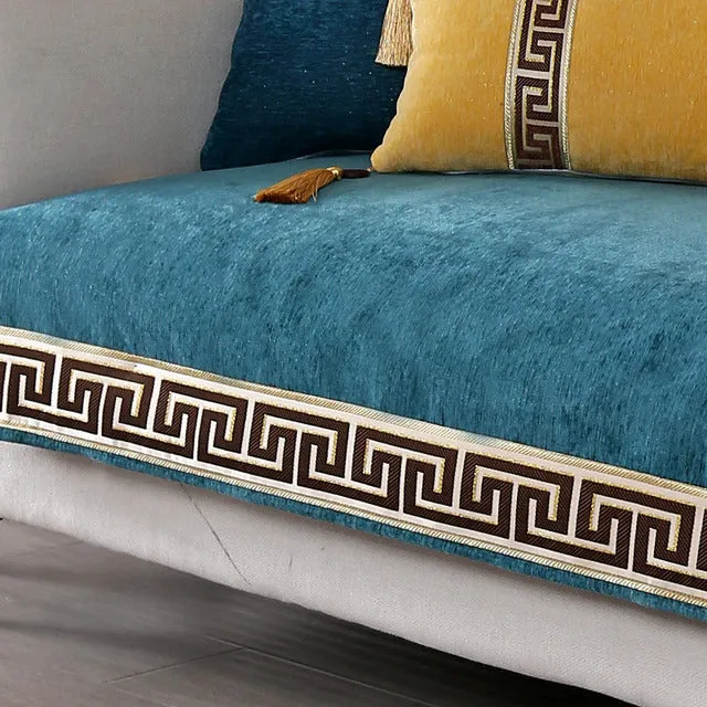 New Style Chenille Sofa Cushion Non-Slip High-grade Classical Solid Sofa Covers for Living Room Armchair Cover