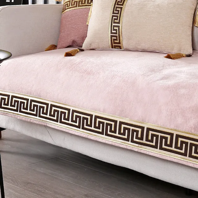 New Style Chenille Sofa Cushion Non-Slip High-grade Classical Solid Sofa Covers for Living Room Armchair Cover