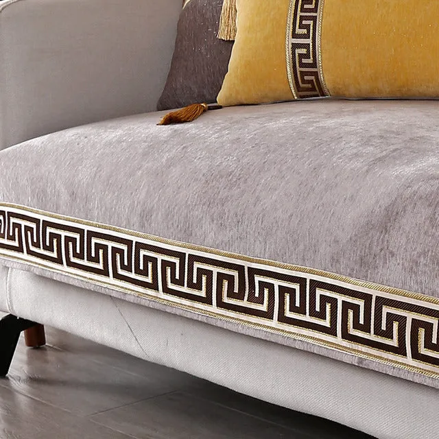 New Style Chenille Sofa Cushion Non-Slip High-grade Classical Solid Sofa Covers for Living Room Armchair Cover