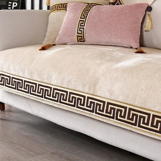 New Style Chenille Sofa Cushion Non-Slip High-grade Classical Solid Sofa Covers for Living Room Armchair Cover