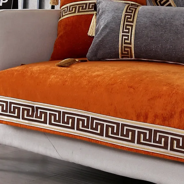 New Style Chenille Sofa Cushion Non-Slip High-grade Classical Solid Sofa Covers for Living Room Armchair Cover