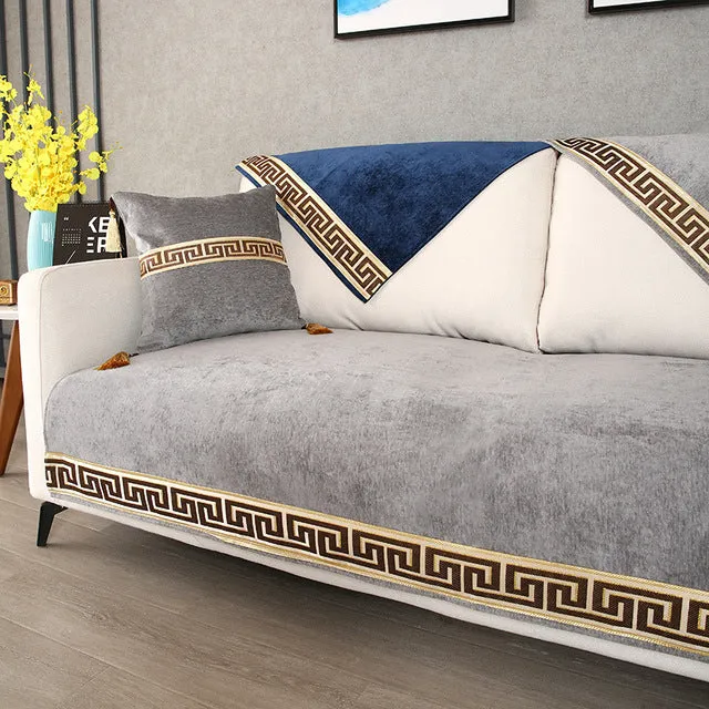 New Style Chenille Sofa Cushion Non-Slip High-grade Classical Solid Sofa Covers for Living Room Armchair Cover