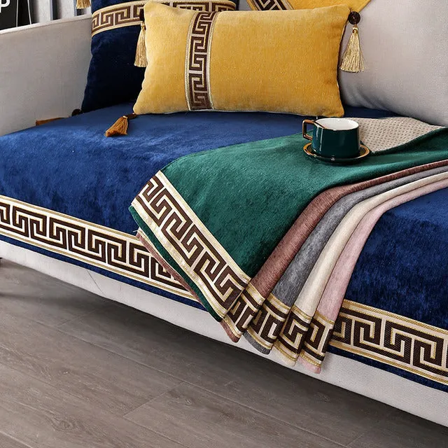 New Style Chenille Sofa Cushion Non-Slip High-grade Classical Solid Sofa Covers for Living Room Armchair Cover