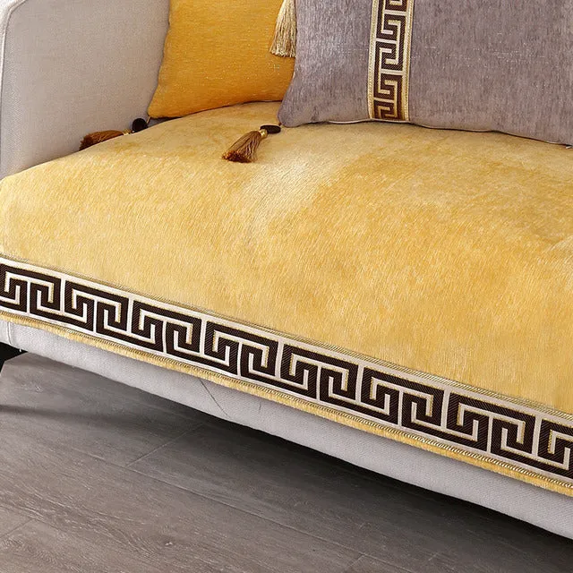New Style Chenille Sofa Cushion Non-Slip High-grade Classical Solid Sofa Covers for Living Room Armchair Cover