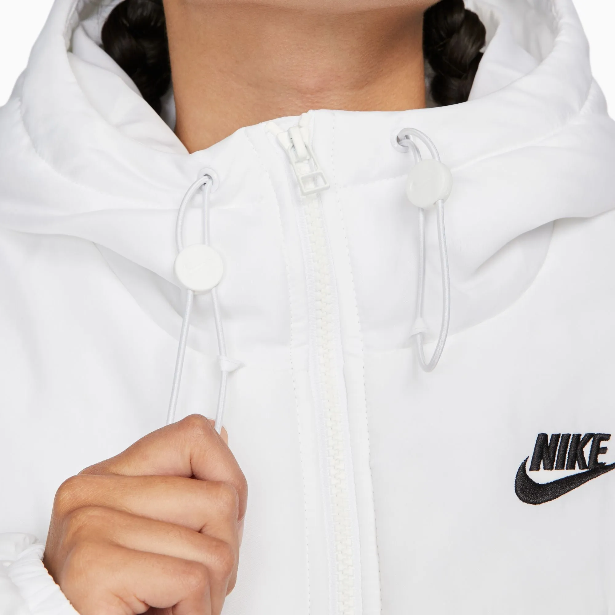 Nike Sportswear Classic Puffer Therma-Fit Loose Hooded Jacket - White