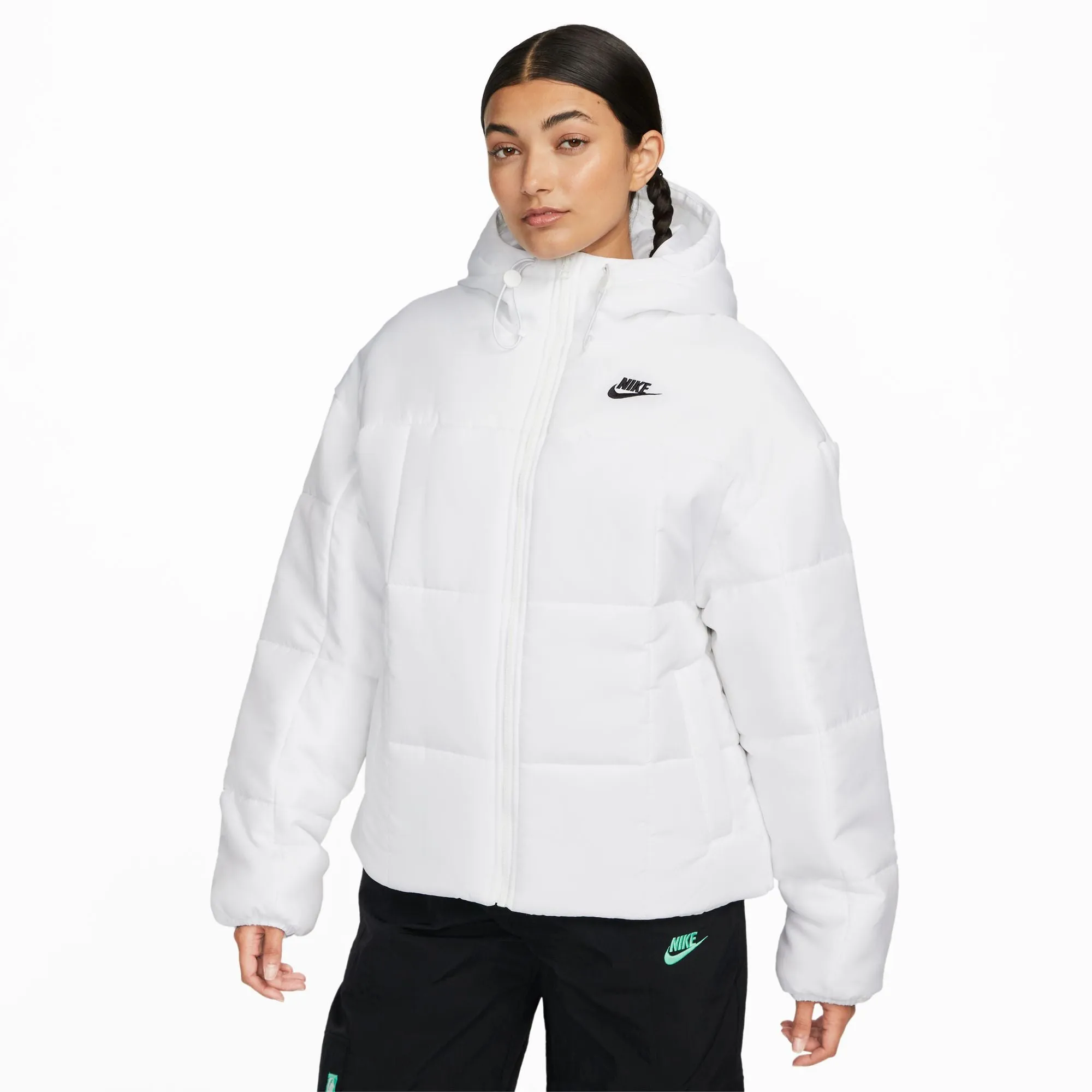 Nike Sportswear Classic Puffer Therma-Fit Loose Hooded Jacket - White