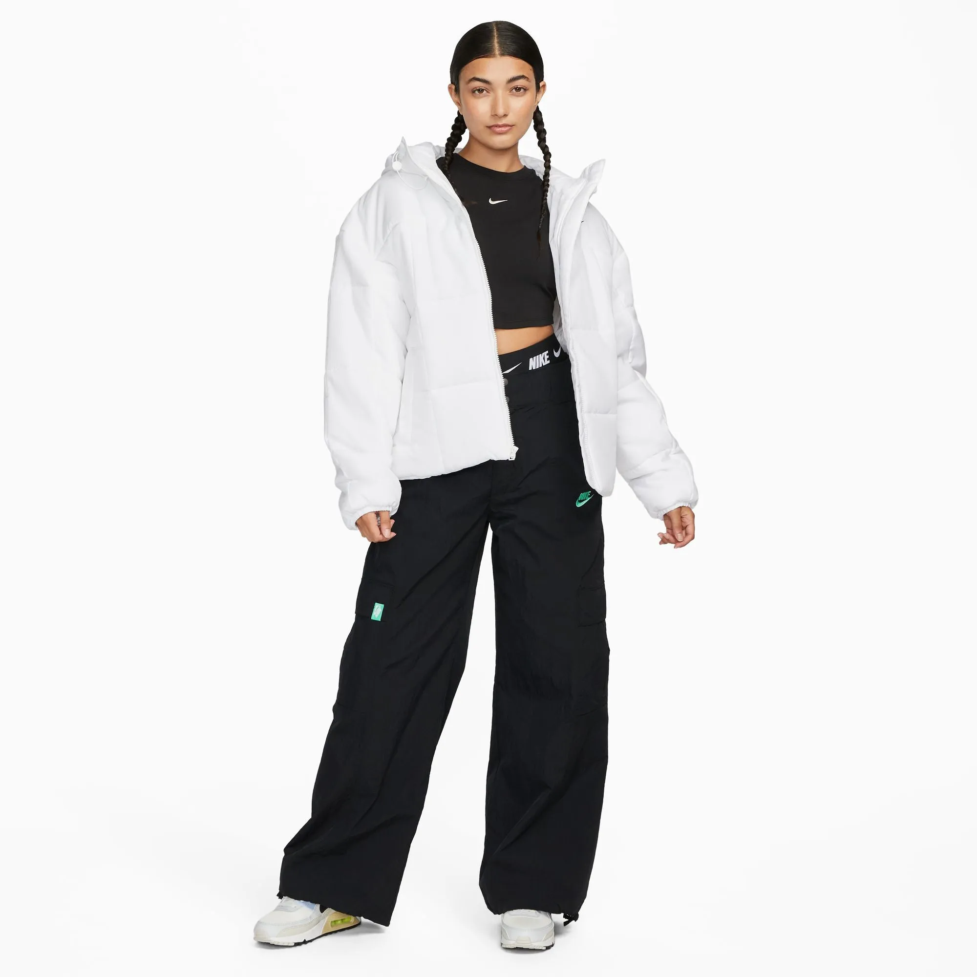 Nike Sportswear Classic Puffer Therma-Fit Loose Hooded Jacket - White