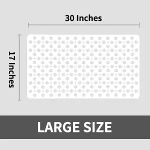 Non Slip Bath Mat Extra Soft Eco Friendly Bathroom Shower Hole Mat - 75x43 cm-White Color