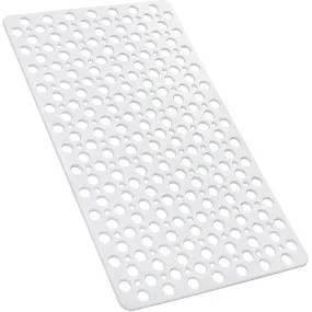 Non Slip Bath Mat Extra Soft Eco Friendly Bathroom Shower Hole Mat - 75x43 cm-White Color