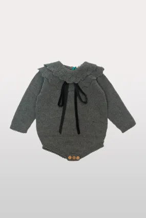 NUECES GREY RUFFLE ROMPER
