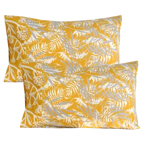 Palm Turmeric Faun Standard Pillow Cases - SALE HOMEWARES