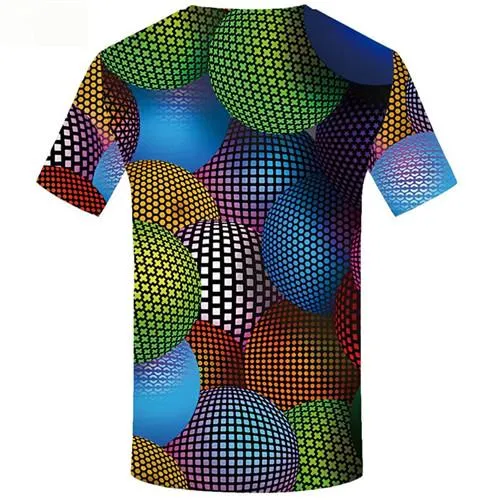 Psychedelic T shirts Men Balloon Tshirt Printed Colorful Shirt Print Gothic Tshirt Anime Short Sleeve Full Print Men New Slim