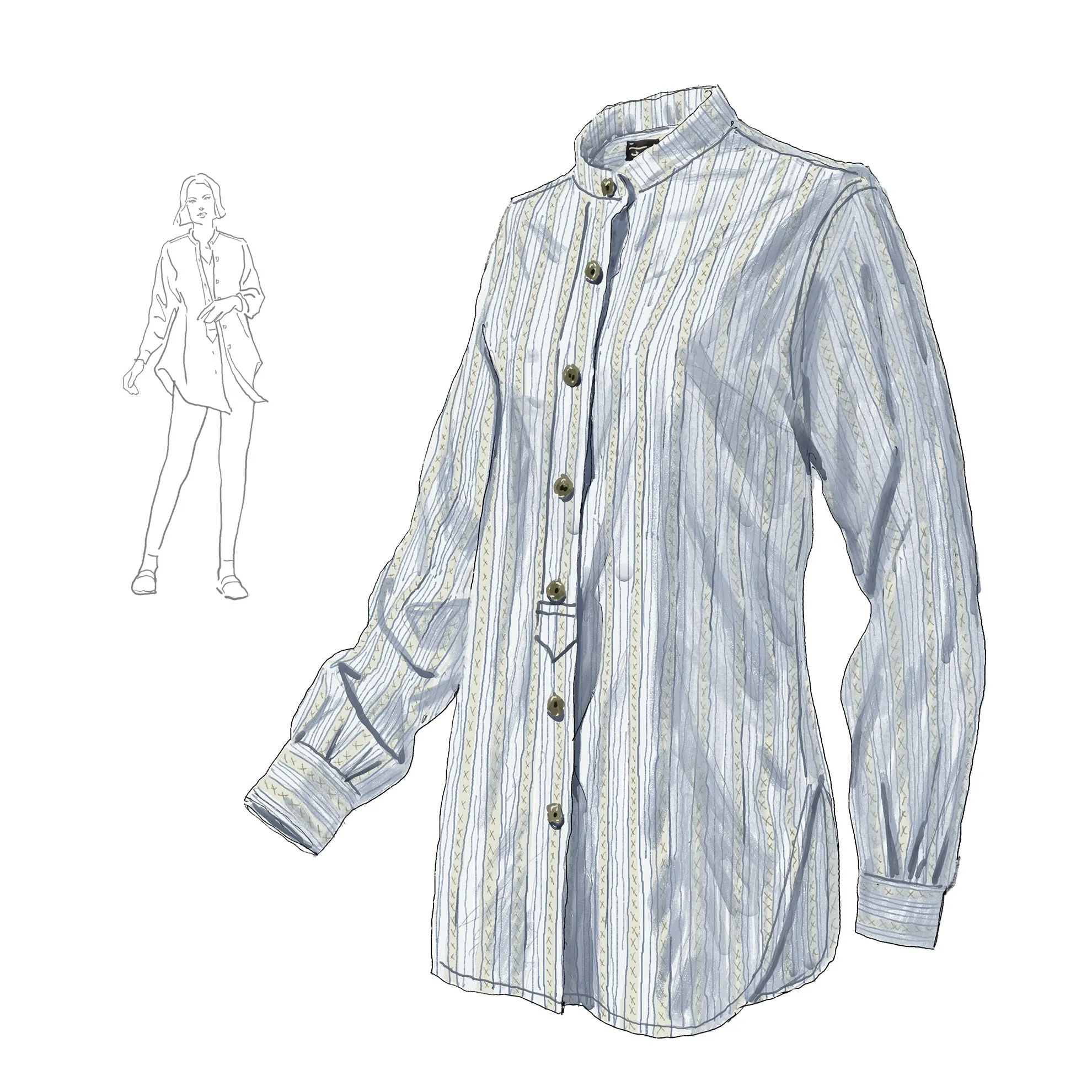 Pushkar Basketweave Pinstripe Tunic