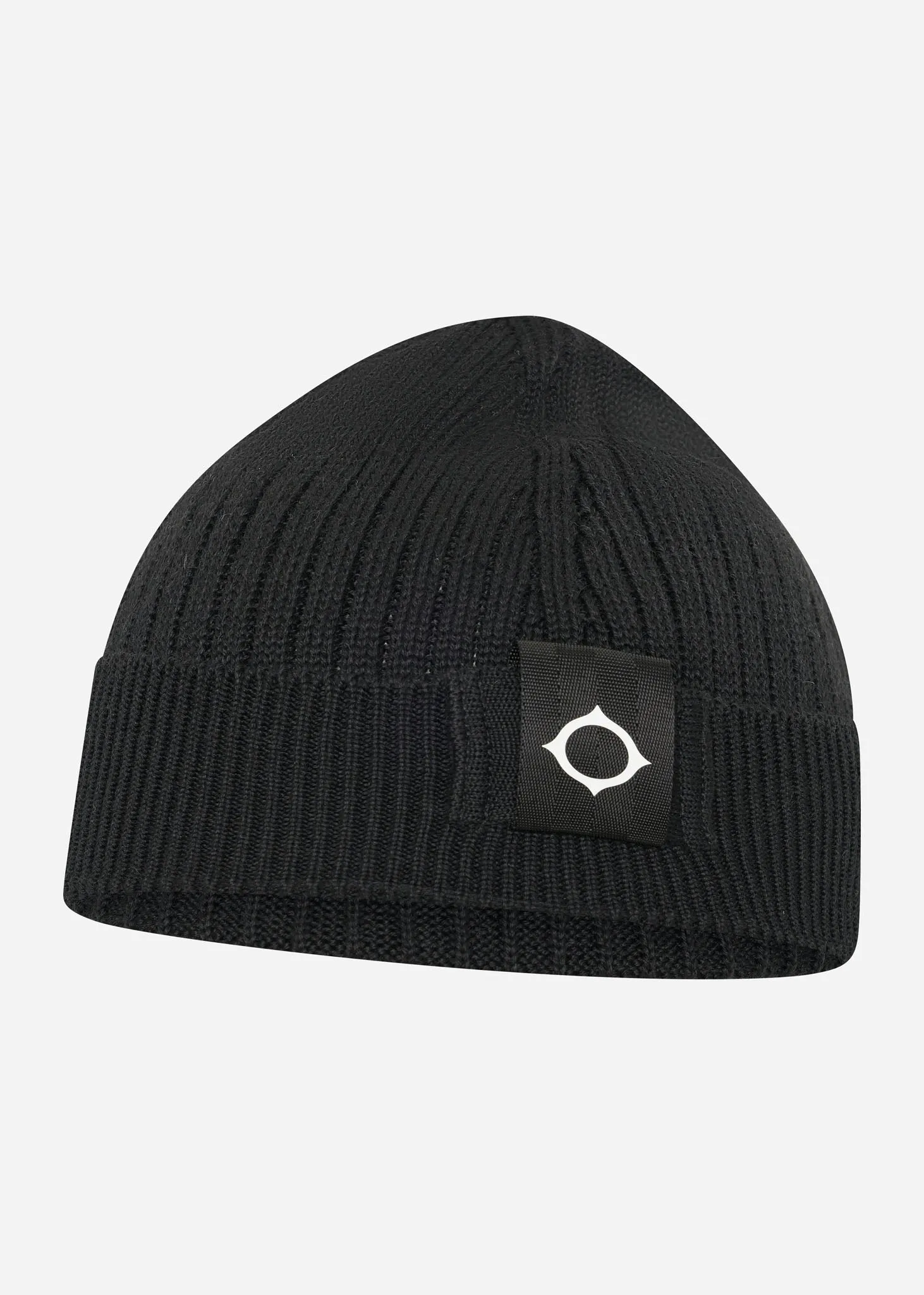 Rib knit beanie - jet black