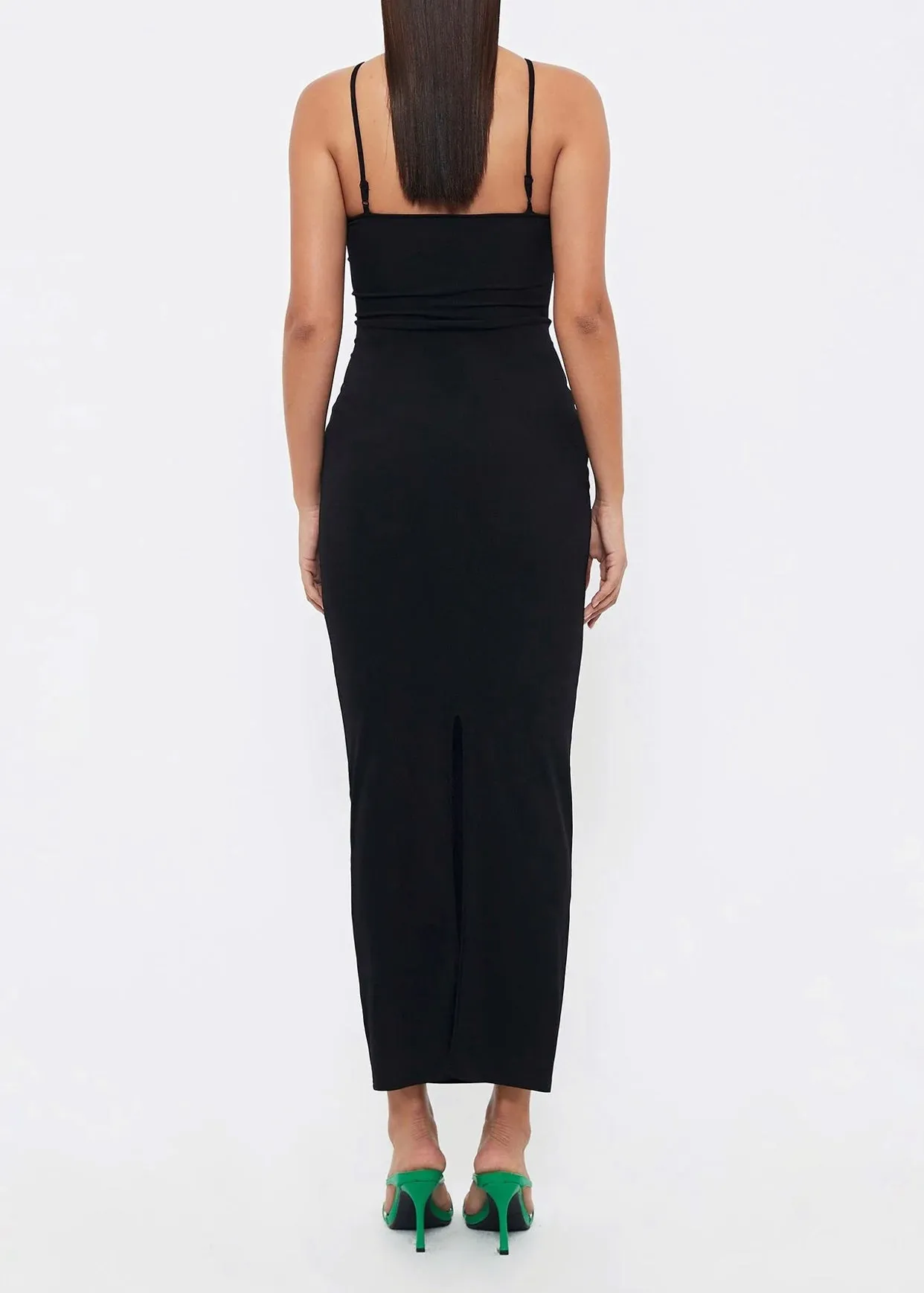 Rosette Cut Out Front Halter Neck Bodycon Dress