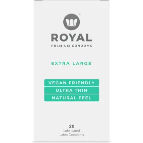 Royal Condoms XL Vegan Condoms 20pk