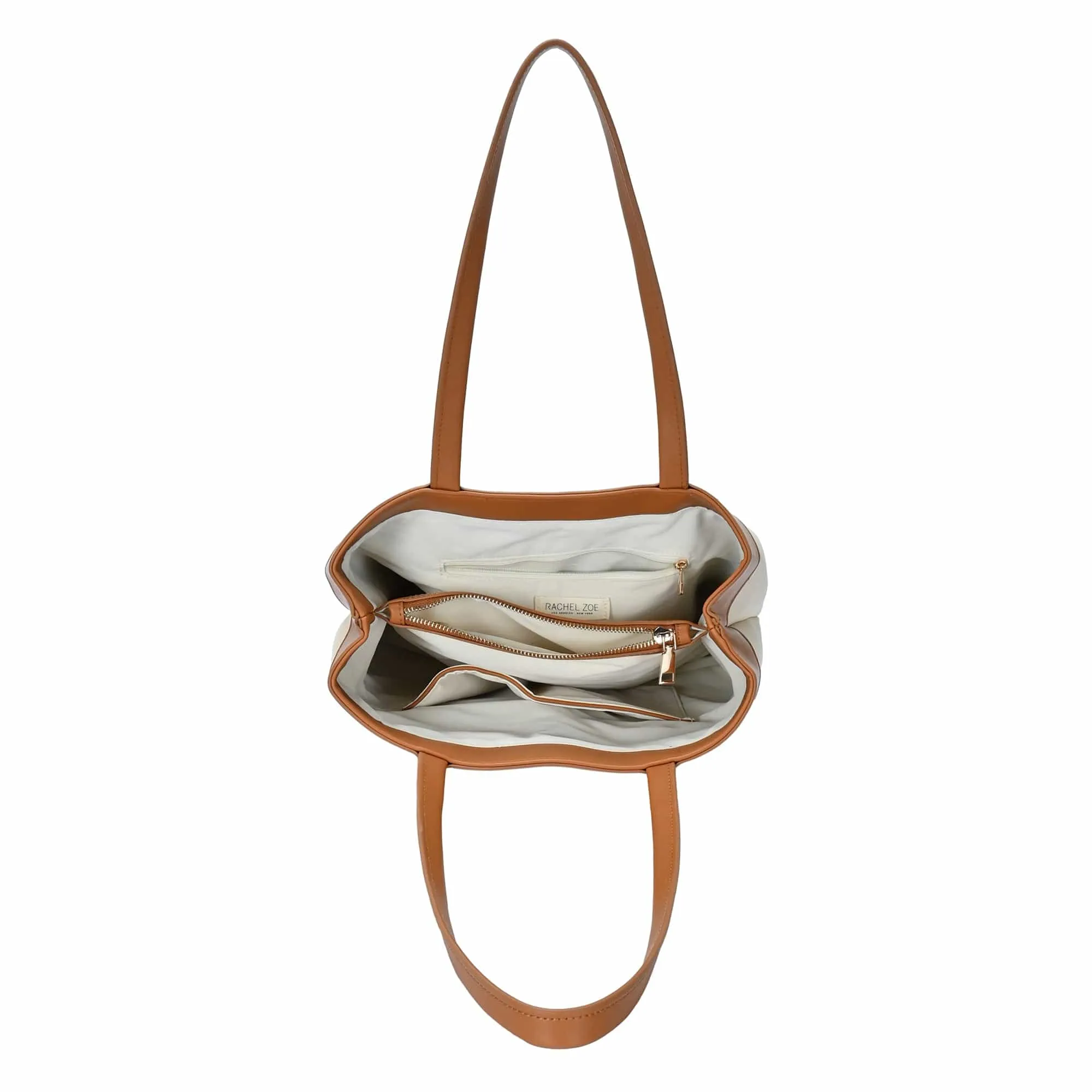 RZ7057 Rachel Zoe Canvas/Leather Three Compartment Tote Bag