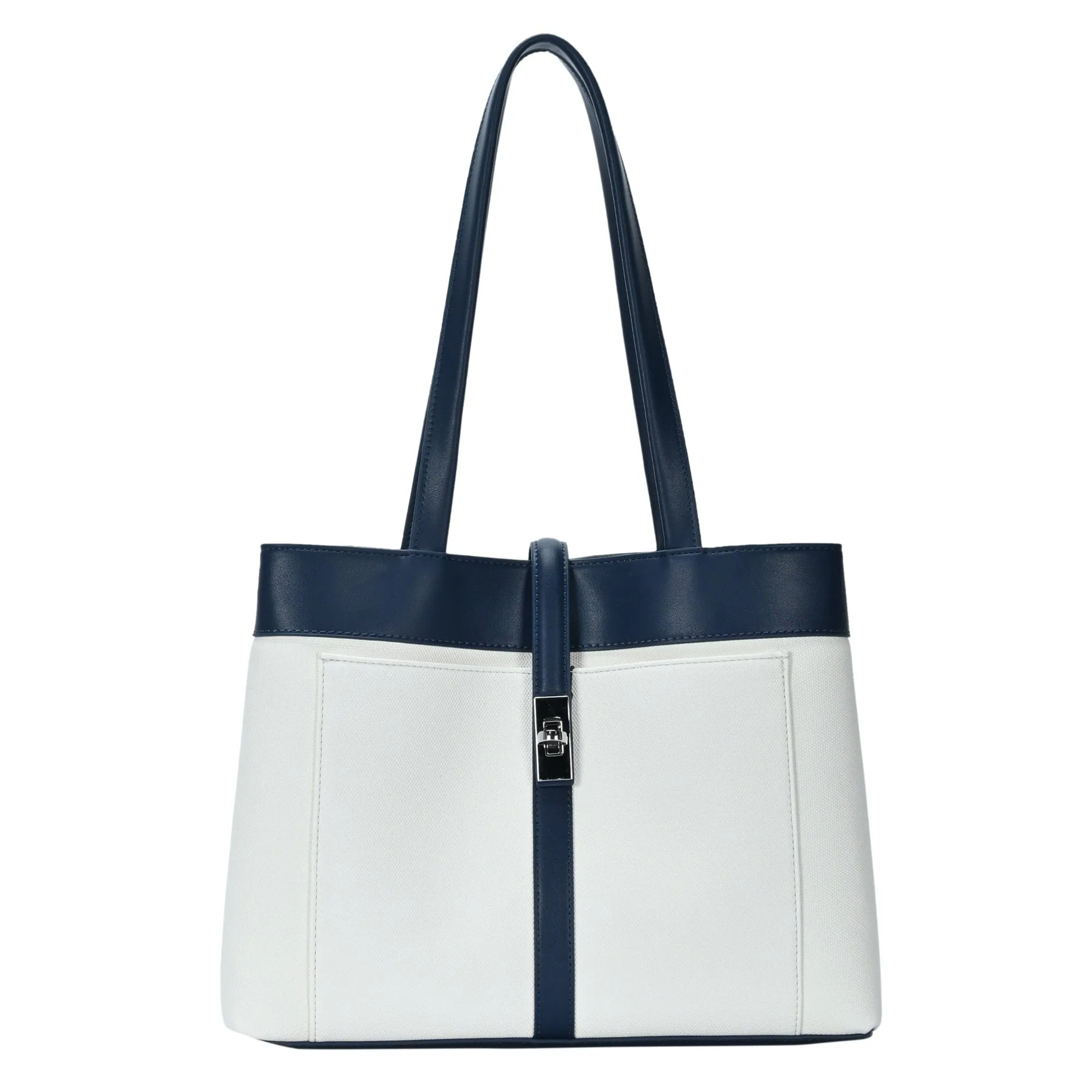 RZ7057 Rachel Zoe Canvas/Leather Three Compartment Tote Bag