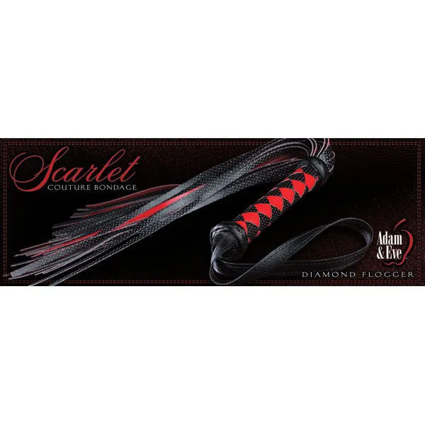SCARLET - DIAMOND LEATHER FLOGGER