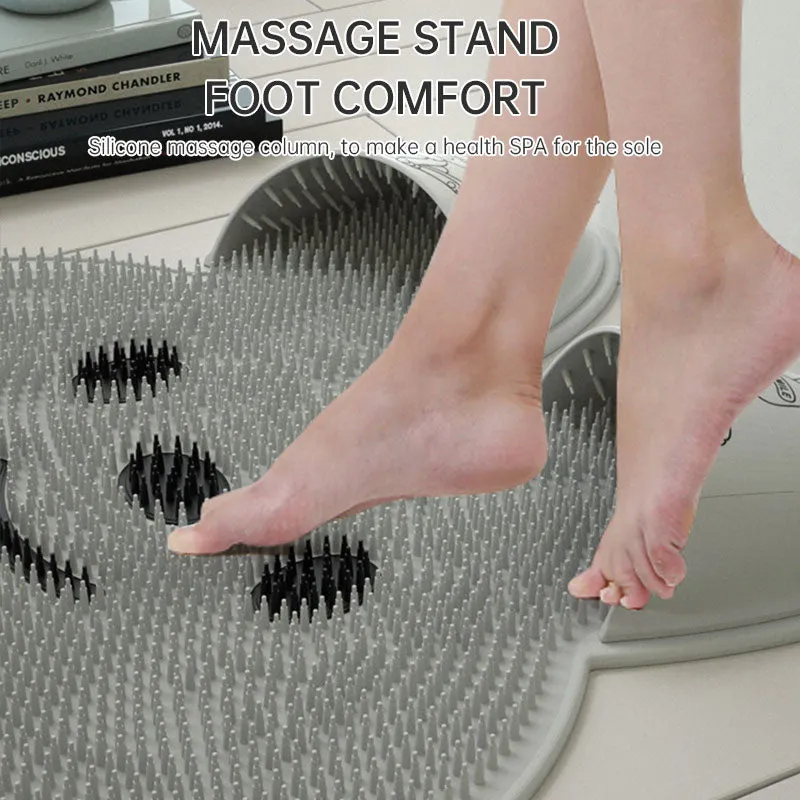 Silicone Rabbit Foot Rub Bathroom Mat - Anti-Slip Massage Pad for Shower