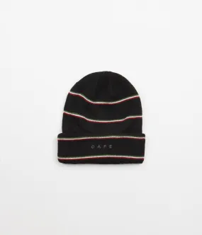 Skateboard Cafe Stripe Fold Beanie - Black