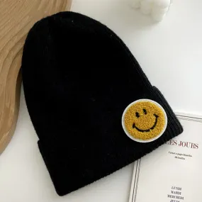 Smile Face Embroidered Beanie