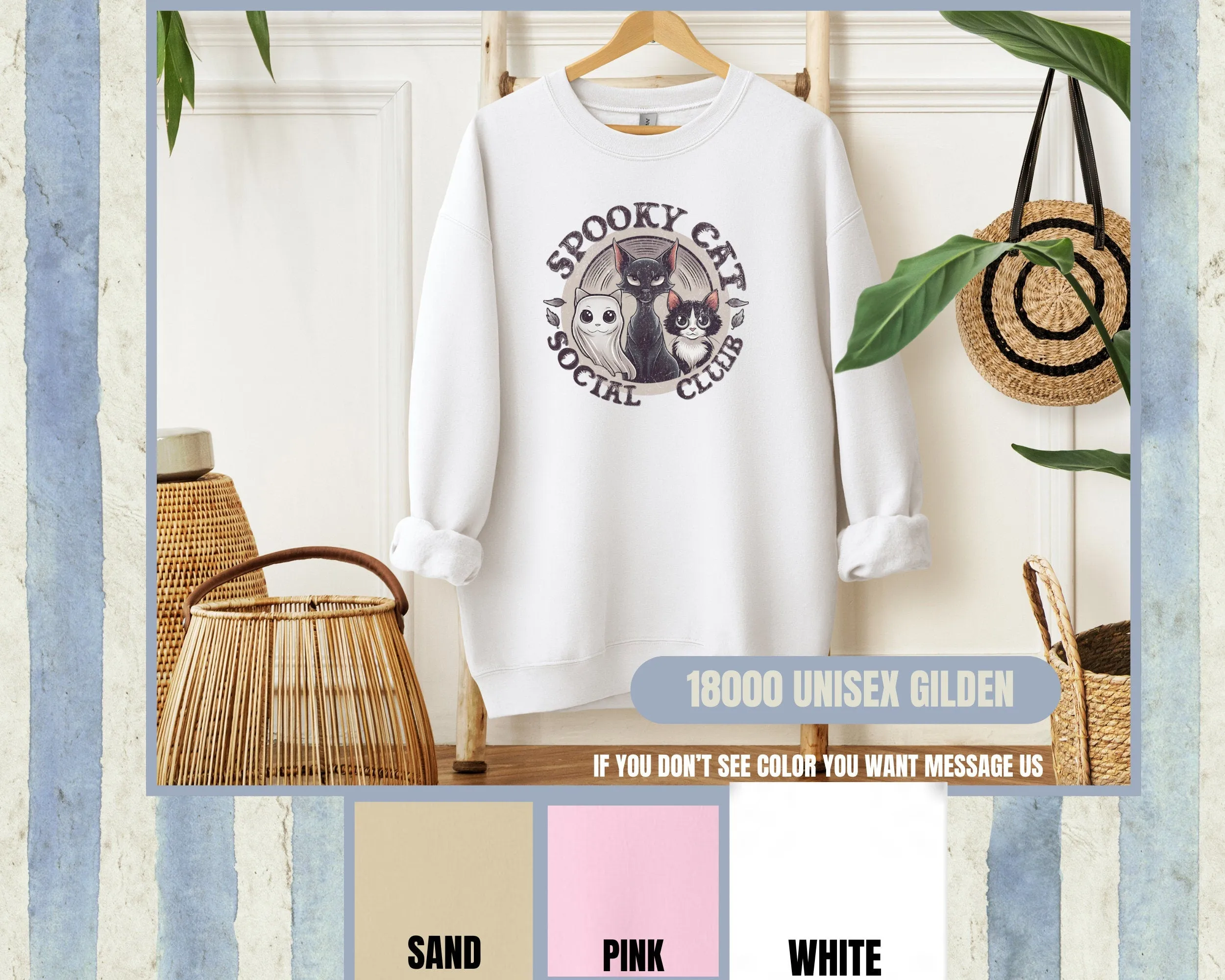 Spooky Cat Social Club T-Shirt, Cute Halloween Cat Shirt, Black Cat White Cat Kitten Tee, Funny Cat Lover Gift, Spook Sweatshirt